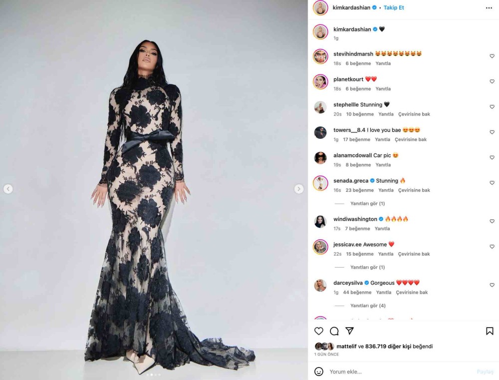 kim kardashian in transparan elbise paylasimi gundem oldu